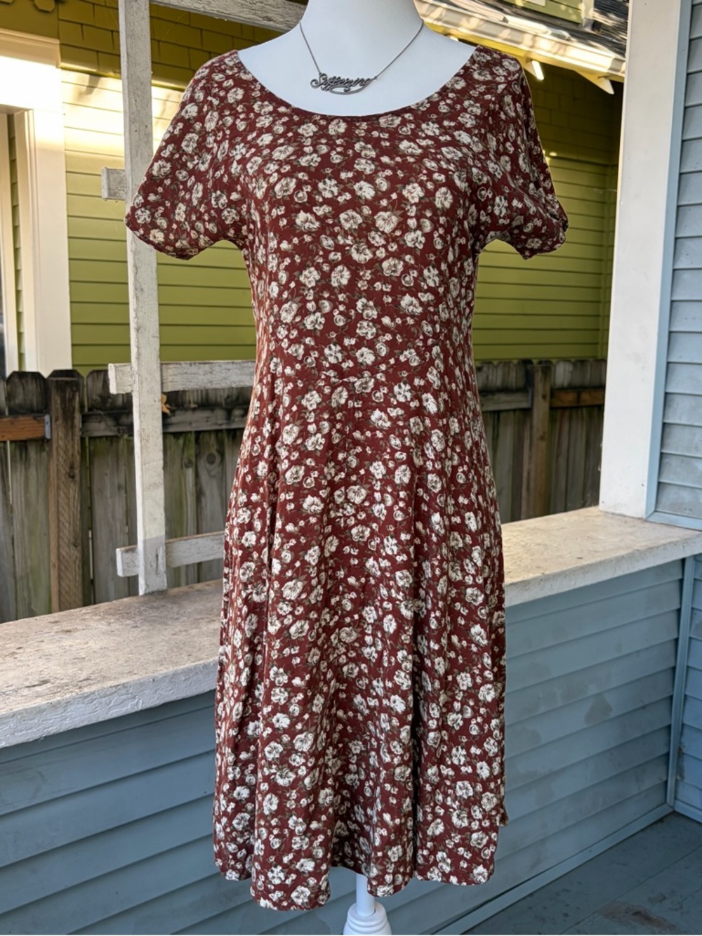 Vintage 90s Brown Floral All That Jazz Grunge Babydoll Dress